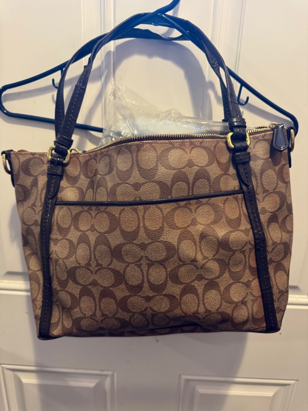 Coach Peyton Signature East West Convertible Pocket Tote Bag Signature $298.00 - Picture 3 of 11